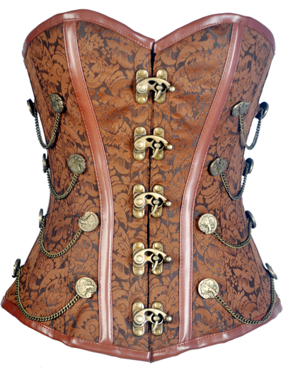 Corsage Vollbrust Steampunk braun Corsage Vollbrust Steampunk braun